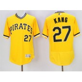MLB Pittsburgh Pirates 27 Jung-ho Kang Yellow Flexbase Authentic Collection Cooperstown Stitched Baseball Men Jersey