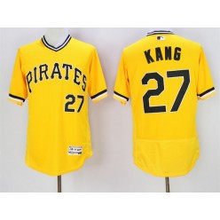 MLB Pittsburgh Pirates 27 Jung-ho Kang Yellow Flexbase Authentic Collection Cooperstown Stitched Baseball Men Jersey