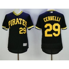 MLB Pittsburgh Pirates 29 Francisco Cervelli Black Pullover 2016 Flexbase Majestic Baseball Men Jersey