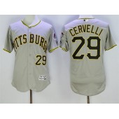MLB Pittsburgh Pirates 29 Francisco Cervelli Gray 2016 Flexbase Majestic Baseball Men Jersey