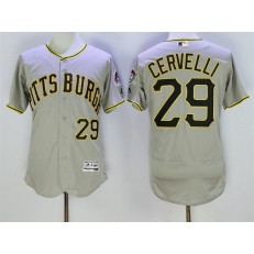 MLB Pittsburgh Pirates 29 Francisco Cervelli Gray 2016 Flexbase Majestic Baseball Men Jersey