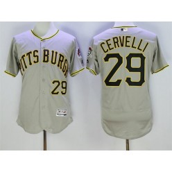 MLB Pittsburgh Pirates 29 Francisco Cervelli Gray 2016 Flexbase Majestic Baseball Men Jersey