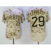MLB Pittsburgh Pirates 29 Francisco Cervelli Retired Camo Collection 2016 Flexbase Majestic Baseball Men Jersey