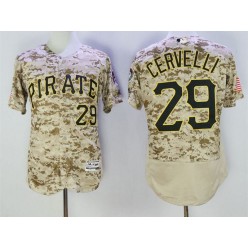 MLB Pittsburgh Pirates 29 Francisco Cervelli Retired Camo Collection 2016 Flexbase Majestic Baseball Men Jersey