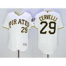 MLB Pittsburgh Pirates 29 Francisco Cervelli White Home 2016 Flexbase Majestic Baseball Men Jersey