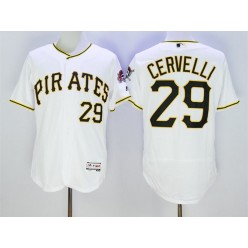 MLB Pittsburgh Pirates 29 Francisco Cervelli White Home 2016 Flexbase Majestic Baseball Men Jersey