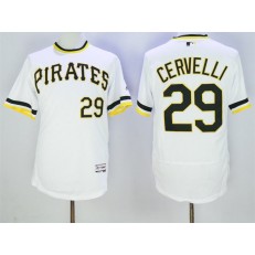 MLB Pittsburgh Pirates 29 Francisco Cervelli White Pullover 2016 Flexbase Majestic Baseball Men Jersey