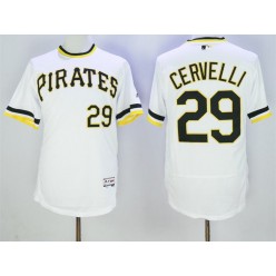MLB Pittsburgh Pirates 29 Francisco Cervelli White Pullover 2016 Flexbase Majestic Baseball Men Jersey