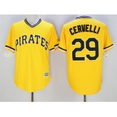 MLB Pittsburgh Pirates 29 Francisco Cervelli Yellow New Cool Base Men Jersey