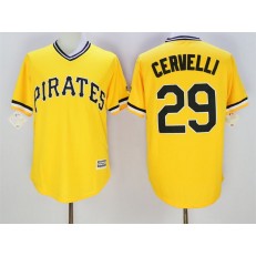 MLB Pittsburgh Pirates 29 Francisco Cervelli Yellow New Cool Base Men Jersey