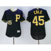 MLB Pittsburgh Pirates 45 Gerrit Cole Black 2016 Flexbase Majestic Baseball Men Jersey