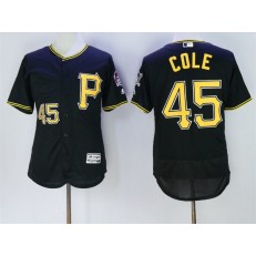 MLB Pittsburgh Pirates 45 Gerrit Cole Black 2016 Flexbase Majestic Baseball Men Jersey