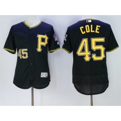 MLB Pittsburgh Pirates 45 Gerrit Cole Black 2016 Flexbase Majestic Baseball Men Jersey