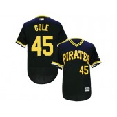 MLB Pittsburgh Pirates 45 Gerrit Cole Black Pullover 2016 Flexbase Majestic Baseball Men Jersey