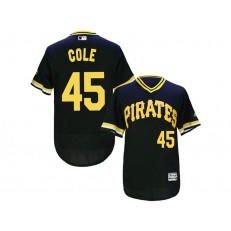MLB Pittsburgh Pirates 45 Gerrit Cole Black Pullover 2016 Flexbase Majestic Baseball Men Jersey