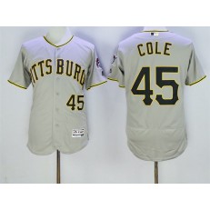 MLB Pittsburgh Pirates 45 Gerrit Cole Gray 2016 Flexbase Majestic Baseball Men Jersey