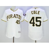 MLB Pittsburgh Pirates 45 Gerrit Cole White Home 2016 Flexbase Majestic Baseball Men Jersey