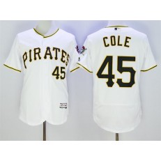 MLB Pittsburgh Pirates 45 Gerrit Cole White Home 2016 Flexbase Majestic Baseball Men Jersey