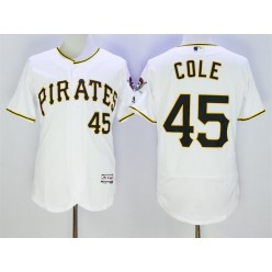 MLB Pittsburgh Pirates 45 Gerrit Cole White Home 2016 Flexbase Majestic Baseball Men Jersey