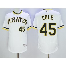 MLB Pittsburgh Pirates 45 Gerrit Cole White Pullover 2016 Flexbase Majestic Baseball Men Jersey