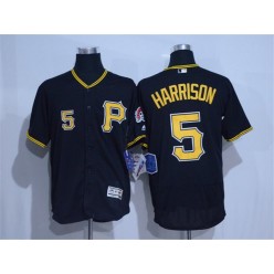 MLB Pittsburgh Pirates 5 Josh Harrison Black 2016 Flexbase Majestic Baseball Men Jersey