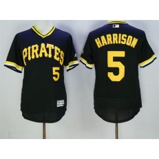 MLB Pittsburgh Pirates 5 Josh Harrison Black Pullover 2016 Flexbase Majestic Baseball Men Jersey