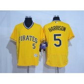 MLB Pittsburgh Pirates 5 Josh Harrison Gold Pullover 2016 Flexbase Majestic Baseball Men Jersey