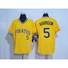 MLB Pittsburgh Pirates 5 Josh Harrison Gold Pullover 2016 Flexbase Majestic Baseball Men Jersey