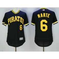 MLB Pittsburgh Pirates 6 Starling Marte Black Pullover 2016 Flexbase Majestic Baseball Men Jersey