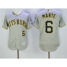 MLB Pittsburgh Pirates 6 Starling Marte Gray 2016 Flexbase Majestic Baseball Men Jersey