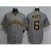 MLB Pittsburgh Pirates 6 Starling Marte Grey New Cool Base Men Jersey