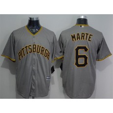 MLB Pittsburgh Pirates 6 Starling Marte Grey New Cool Base Men Jersey