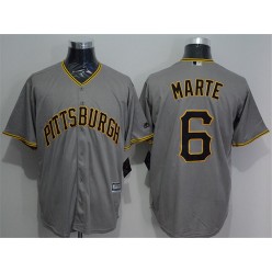 MLB Pittsburgh Pirates 6 Starling Marte Grey New Cool Base Men Jersey