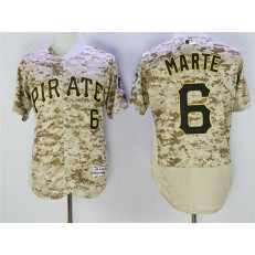 MLB Pittsburgh Pirates 6 Starling Marte Retired Camo Collection 2016 Flexbase Majestic Baseball Men Jersey