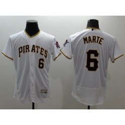 MLB Pittsburgh Pirates 6 Starling Marte White Flexbase 2016 Player Men Jersey