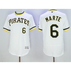 MLB Pittsburgh Pirates 6 Starling Marte White Pullover 2016 Flexbase Majestic Baseball Men Jersey