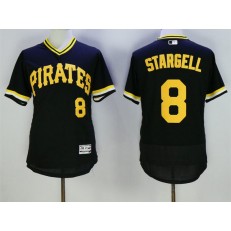 MLB Pittsburgh Pirates 8 Willie Stargell Black Pullover 2016 Flexbase Majestic Baseball Men Jersey
