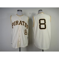 MLB Pittsburgh Pirates 8 Willie Stargell Cream 1962 Throwback Vest Men Jersey