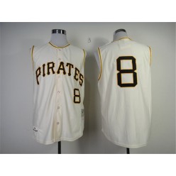 MLB Pittsburgh Pirates 8 Willie Stargell Cream 1962 Throwback Vest Men Jersey