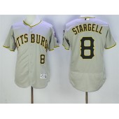 MLB Pittsburgh Pirates 8 Willie Stargell Gray 2016 Flexbase Majestic Baseball Men Jersey