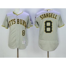 MLB Pittsburgh Pirates 8 Willie Stargell Gray 2016 Flexbase Majestic Baseball Men Jersey