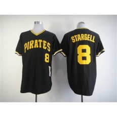 MLB Pittsburgh Pirates 8 Willie Stargell Mitchell and Ness 1982 Stitched Black Throwback Men Jersey