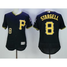 MLB Pittsburgh Pirates 8 Willie Stargell Retired Black 2016 Flexbase Majestic Baseball Men Jersey