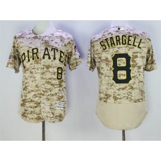 MLB Pittsburgh Pirates 8 Willie Stargell Retired Camo Collection 2016 Flexbase Majestic Baseball Men Jersey