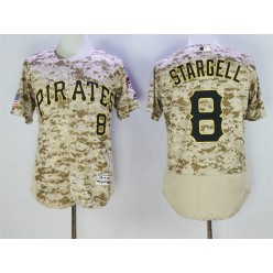 MLB Pittsburgh Pirates 8 Willie Stargell Retired Camo Collection 2016 Flexbase Majestic Baseball Men Jersey