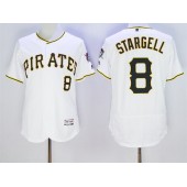 MLB Pittsburgh Pirates 8 Willie Stargell White Home 2016 Flexbase Majestic Baseball Men Jersey