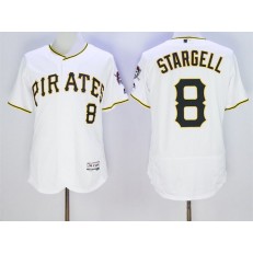 MLB Pittsburgh Pirates 8 Willie Stargell White Home 2016 Flexbase Majestic Baseball Men Jersey