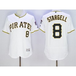 MLB Pittsburgh Pirates 8 Willie Stargell White Home 2016 Flexbase Majestic Baseball Men Jersey