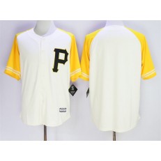 MLB Pittsburgh Pirates Blank Cream Gold Exclusive New Cool Base Men Jersey