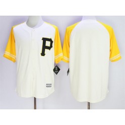 MLB Pittsburgh Pirates Blank Cream Gold Exclusive New Cool Base Men Jersey